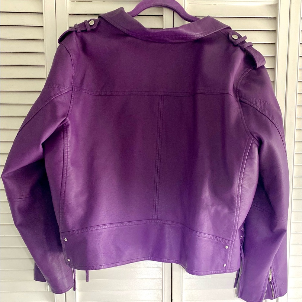 NWOT Kate & Mallory Vibrant Purple Leather Jacket - Picture 10 of 11
